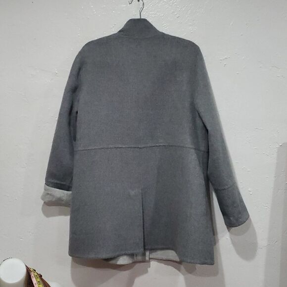 Peruvian Connection Baby Alpaca Wool Coat in Grey Size L - Picture 8 of 13